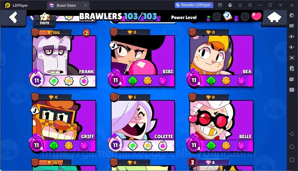 Brawl Stars Accounts Global |11019Trophy |103 Brawler |55 Max Hyperchar image 8