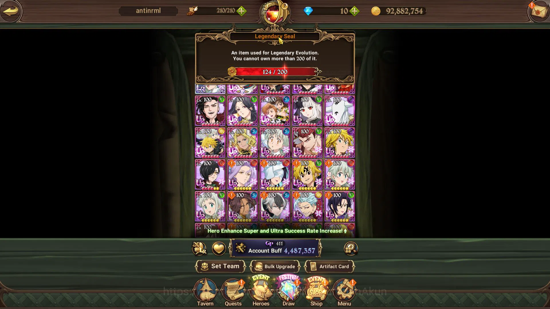 The Seven Deadly Sins: Grand Cross Accounts Global | 4,4M CC | 1 LR + 11 UR + 124 LS |Elizabe image 1