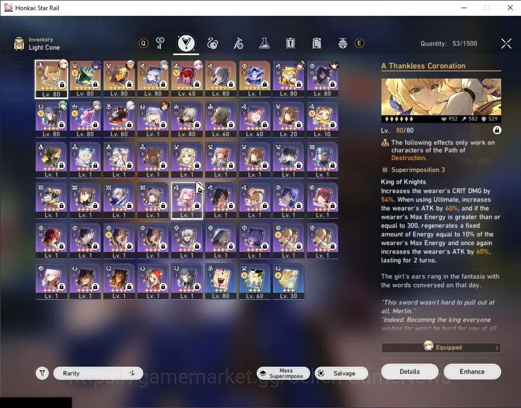 Honkai Star Rail Accounts Asia|TL 70|Hypercarry Team|10 Limited|[SaberE6,Arc image 7