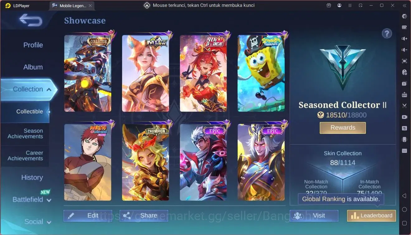 Mobile Legends: Bang Bang Accounts Global|Hero 66|Skin 88|Seasoned|CC YSS|Champion Jo image 2