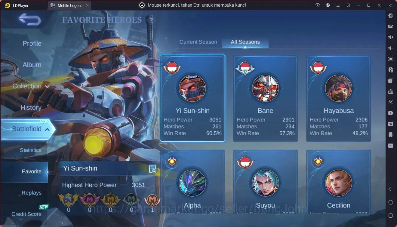 Mobile Legends: Bang Bang Accounts Global|Hero 66|Skin 88|Seasoned|CC YSS|Champion Jo image 4