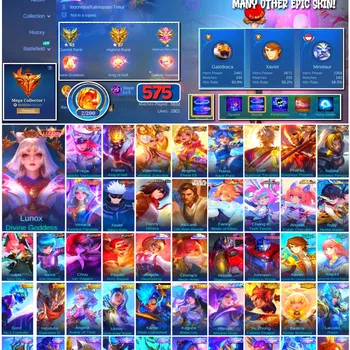Mobile Legends: Bang Bang Collector #3667 575 Skins | 3 Legends | 6 Collectors | Zenit image 1