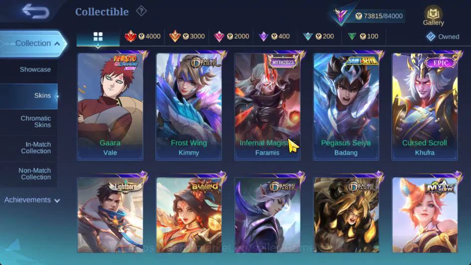 Mobile Legends: Bang Bang Accounts Collector Hero 131|Skin 307|High Immo 100|Star Haya,LBox[Kagura,Kimmy],STUN Chou,5 11