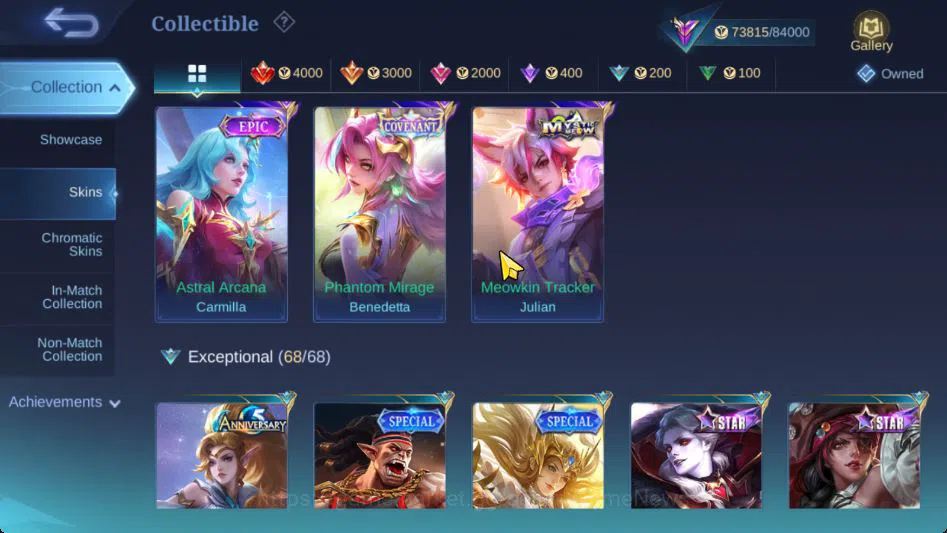 Mobile Legends: Bang Bang Accounts Collector Hero 131|Skin 307|High Immo 100|Star Haya,LBox[Kagura,Kimmy],STUN Chou,5 12