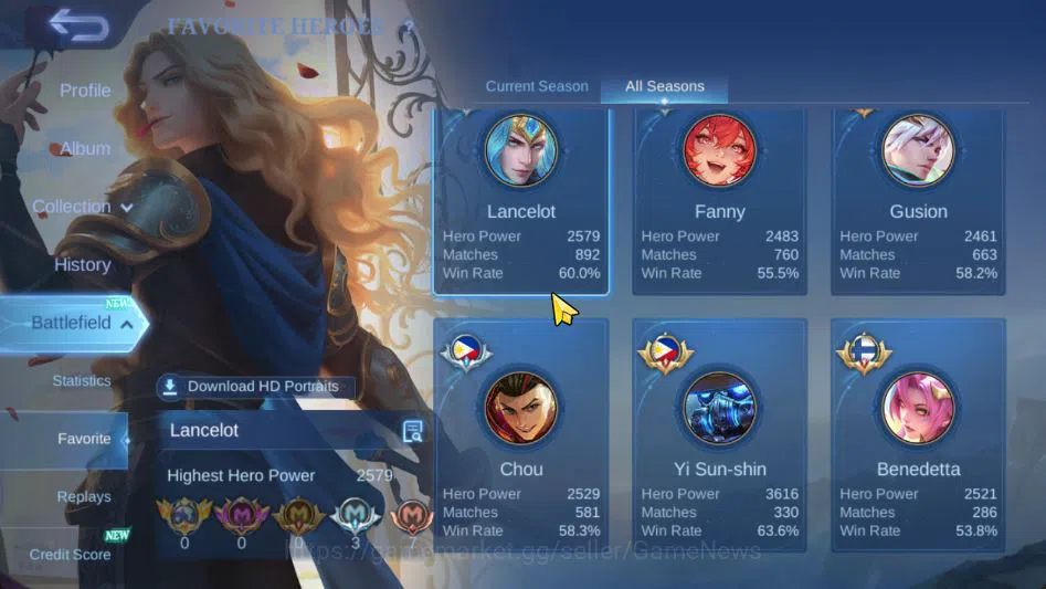 Mobile Legends: Bang Bang Accounts Collector Hero 131|Skin 307|High Immo 100|Star Haya,LBox[Kagura,Kimmy],STUN Chou,5 5