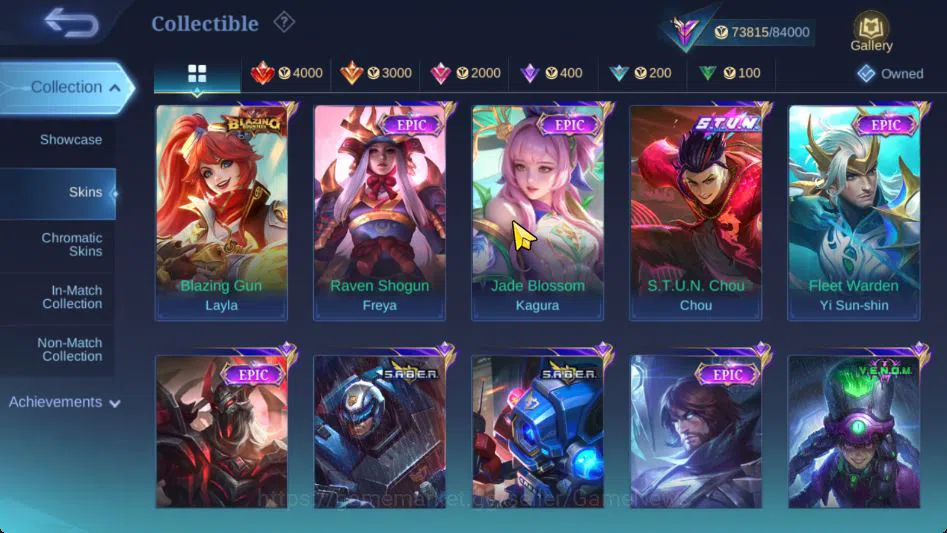 Mobile Legends: Bang Bang Accounts Collector Hero 131|Skin 307|High Immo 100|Star Haya,LBox[Kagura,Kimmy],STUN Chou,5 9
