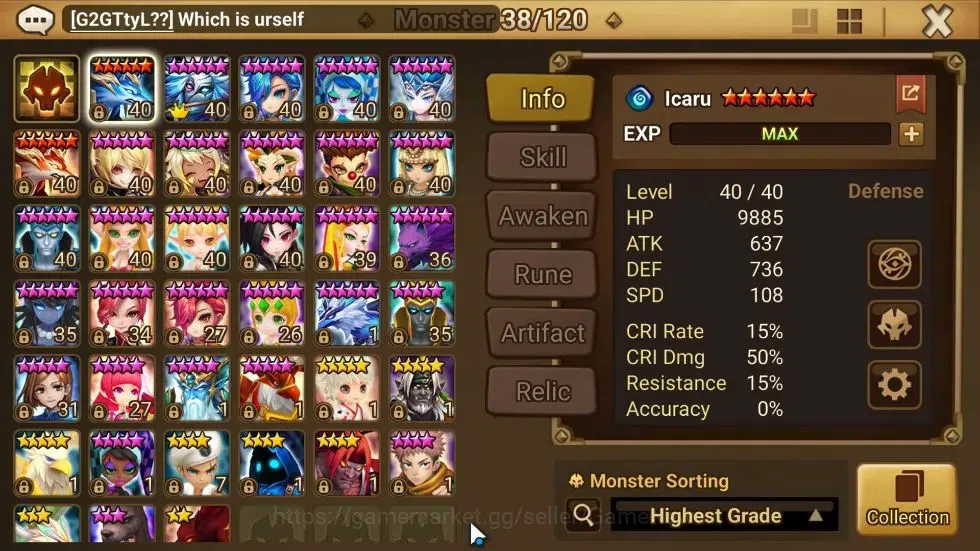 Summoners War: Sky Arena Accounts GLOBAL Lv40|2 LD[Isis,Leona]|5 Total NB5[Ethna,Lia image 10
