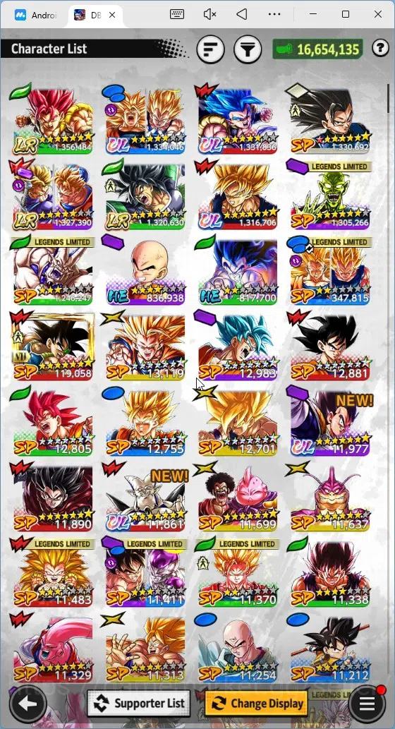 Dragon Ball Legends Accounts High-End Global |Lvl 153|16.6M Total Power|1.4K CC|3 LR|5 UL|LR Trunks&Gohan,SSG Shallet Etc|UL 17