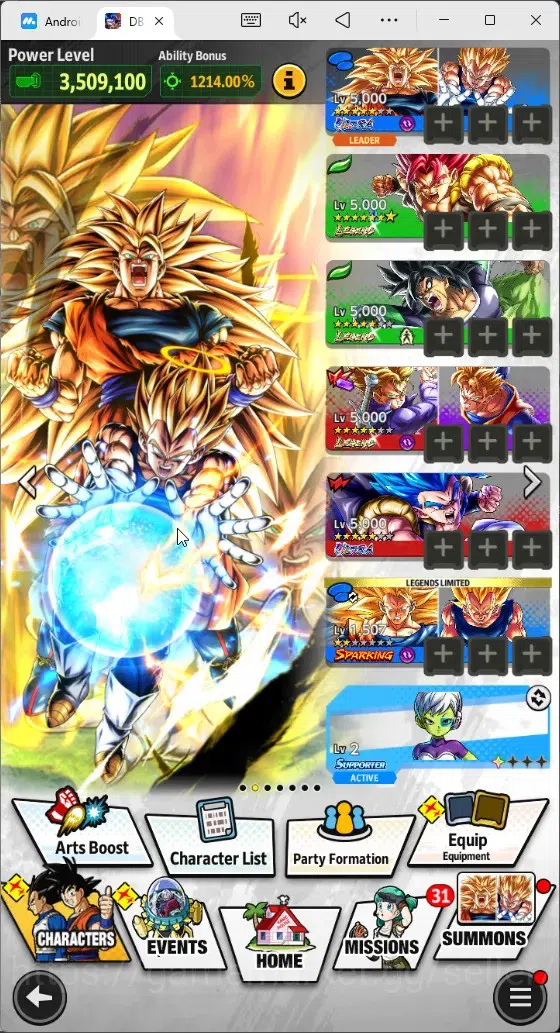 Dragon Ball Legends Accounts High-End Global |Lvl 153|16.6M Total Power|1.4K CC|3 LR|5 UL|LR Trunks&Gohan,SSG Shallet Etc|UL 18