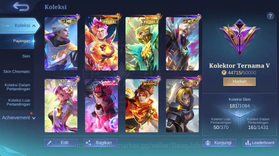 Mobile Legends: Bang Bang Accounts hero 115 , skin 181 prime granger, prime claude, r image 2