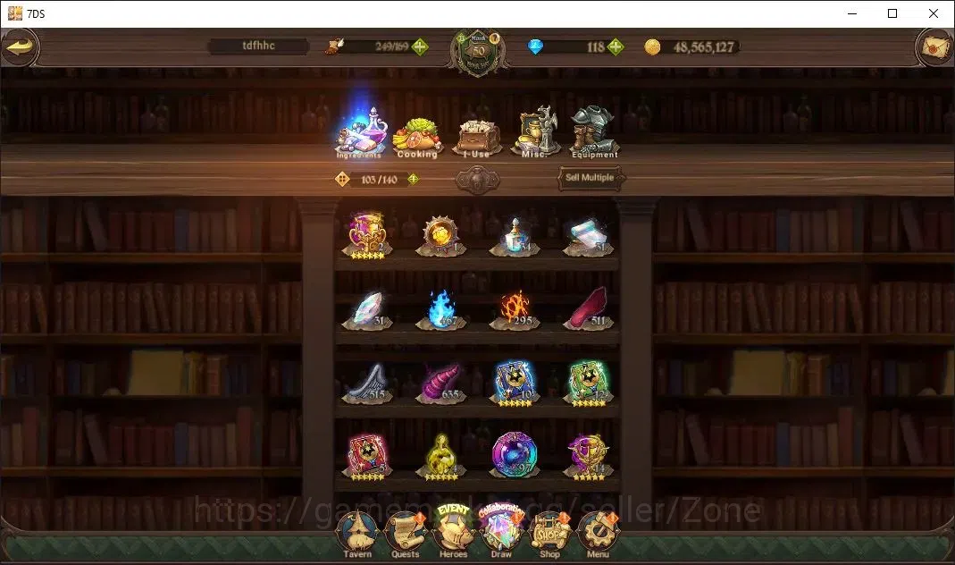 The Seven Deadly Sins: Grand Cross Accounts Others Global|682,516 Power |118 Diamonds|UR: Meliodas, Escanor, Elizabeth|Full 8