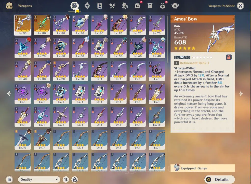Genshin Impact Accounts ASIA|AR54|4Limited+2(*5Weapon)|Skrik,Ganyu+sign,Zh image 7