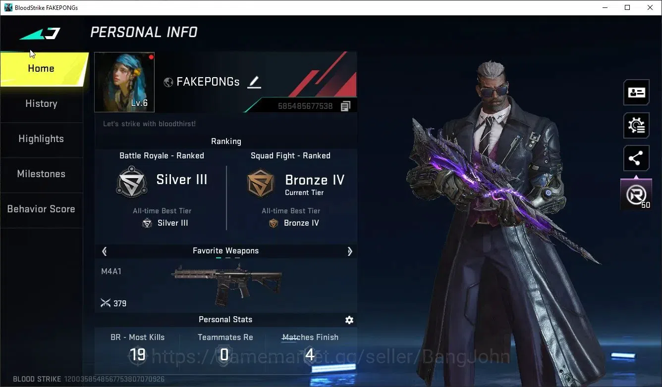 Blood Strike Accounts ASIA |ETERNAL: Kala Whisper|1 Legendary Gun|1 Epic image 1