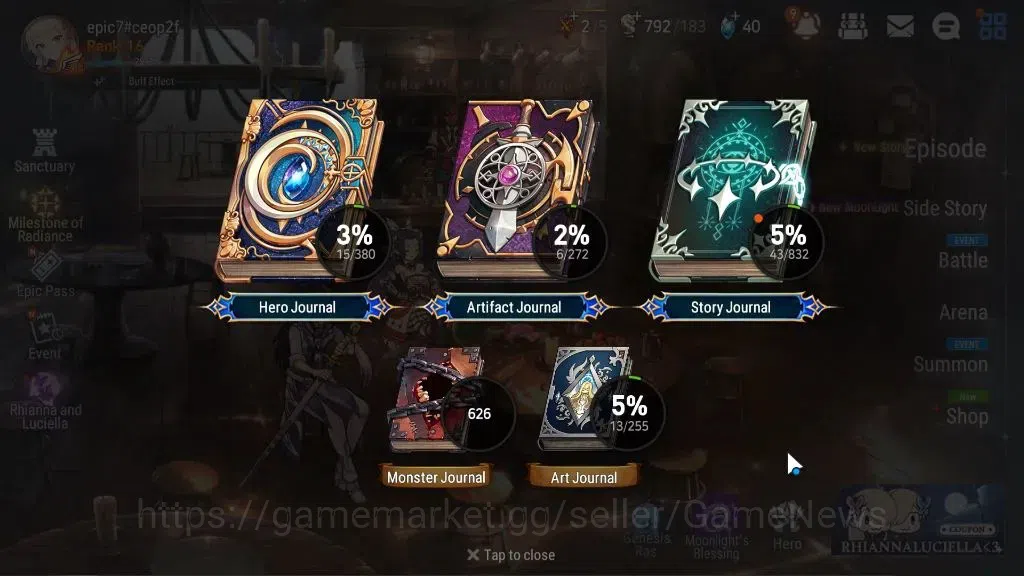 Epic Seven Accounts GLOBAL Unverif|New Era|2 ML(Rhiana N Luciela,Spiri image 3