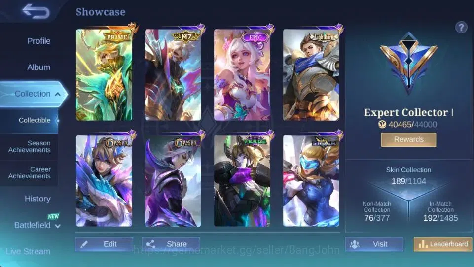 Mobile Legends: Bang Bang Accounts Global|Hero 128 Skin 189|Expert|Prime Granger|M7 G image 2