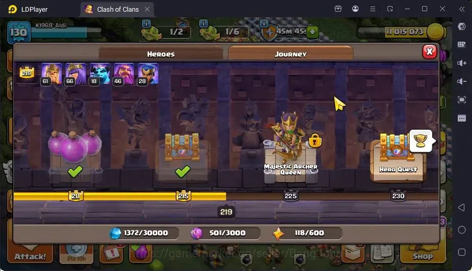 Clash of Clans Accounts High-End Global |TH 14-BH 7|LVL130|BK61,AQ66,MP18,GW46,RC28|BM17,BC15|3 Legend skin & 3 Gold|Gem 13