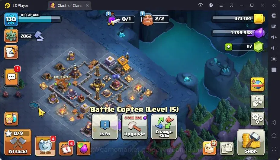 Clash of Clans Accounts High-End Global |TH 14-BH 7|LVL130|BK61,AQ66,MP18,GW46,RC28|BM17,BC15|3 Legend skin & 3 Gold|Gem 17