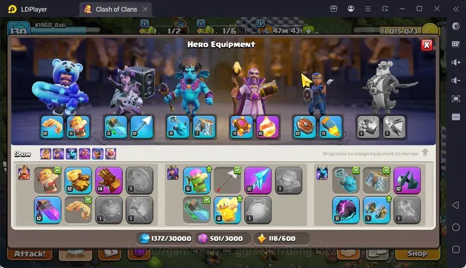 Clash of Clans Accounts High-End Global |TH 14-BH 7|LVL130|BK61,AQ66,MP18,GW46,RC28|BM17,BC15|3 Legend skin & 3 Gold|Gem 9
