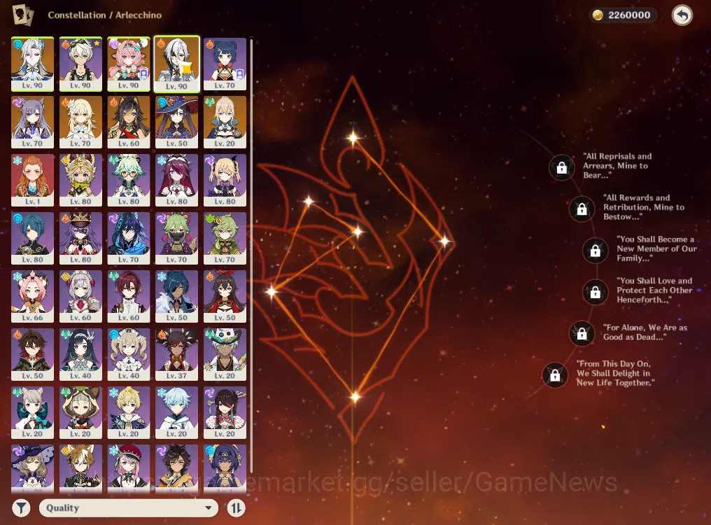 Genshin Impact Accounts ASIA|AR56|3Limited+2(*5Weapon)|Caresa,Arlecchino,N image 5