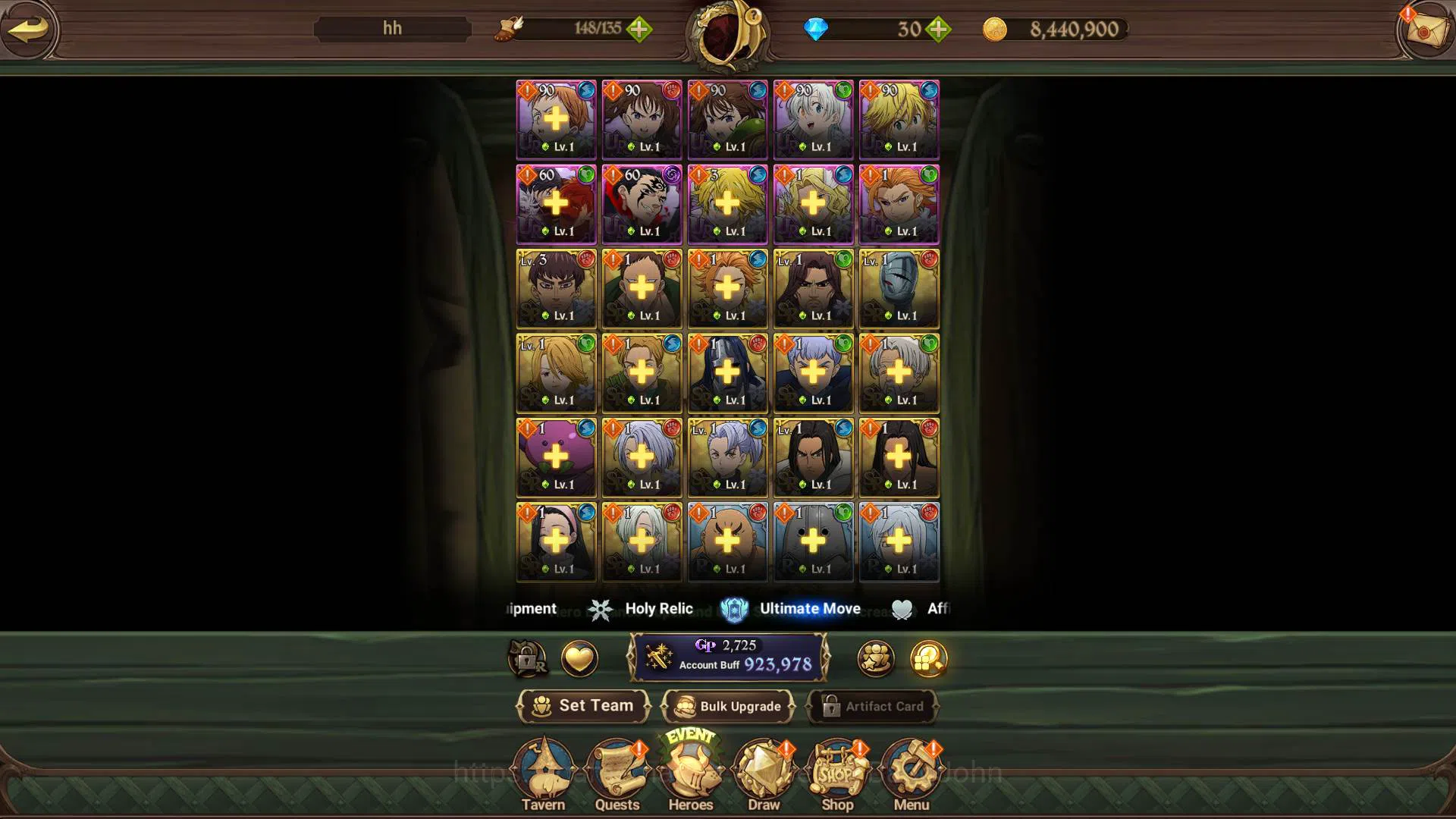 The Seven Deadly Sins: Grand Cross Accounts GLOBAL|923K CC|5 UR Meresca, Oppressor DK, DK Meli image 8