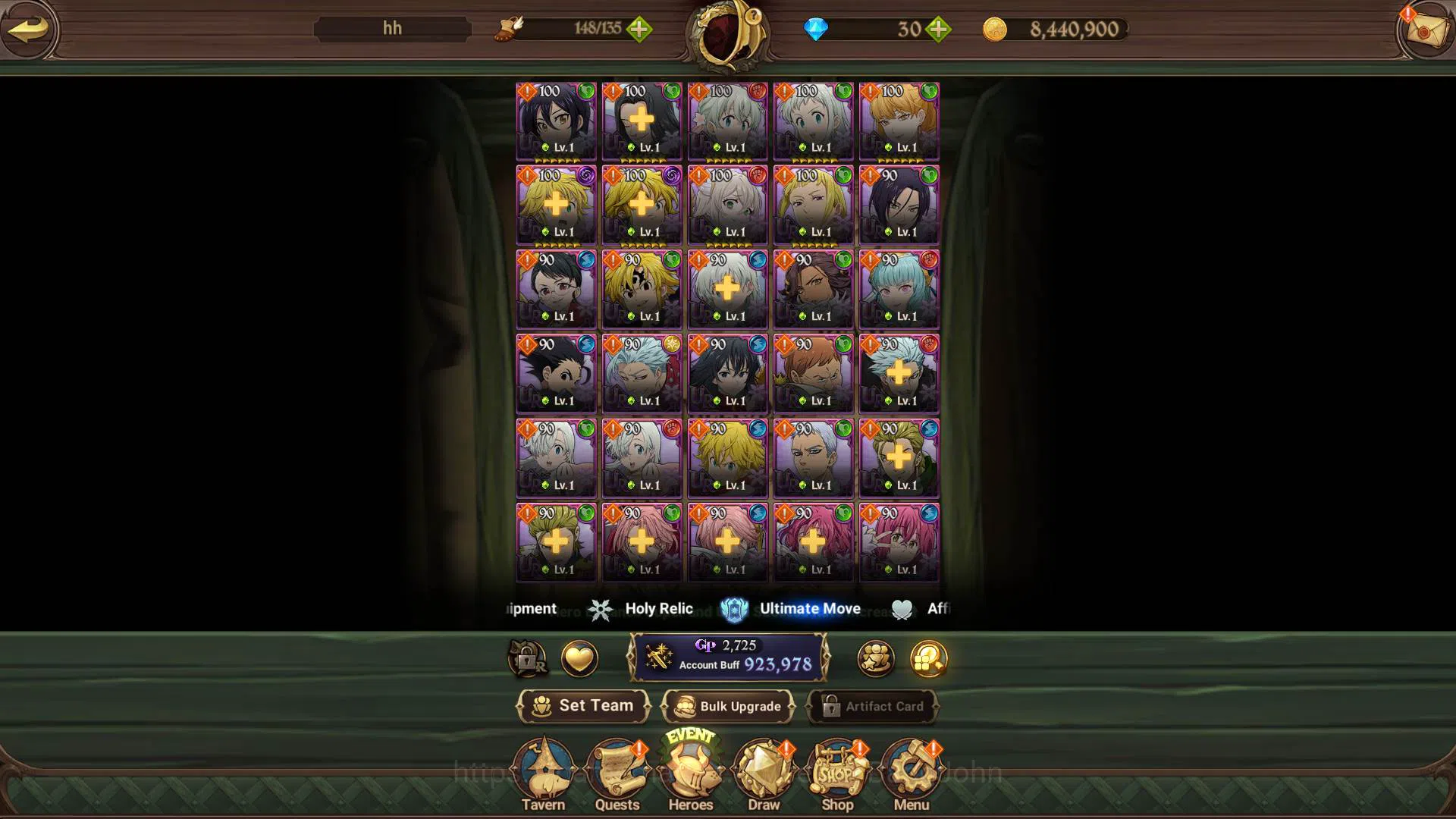 The Seven Deadly Sins: Grand Cross Accounts GLOBAL|923K CC|5 UR Meresca, Oppressor DK, DK Meli image 9