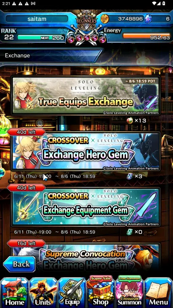 Grand Summoners Accounts End-Game Global|Rank 22| 3 Ascend + 1 TW | Fern + TW, Saitama, 2x War Hero Fen, |Lpot 139 + 13 7