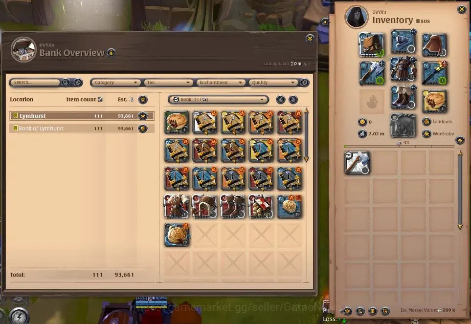 Albion Online Accounts ASIA | 2,08M Total Fame - 2,02M Silver | T8 Lumber image 2