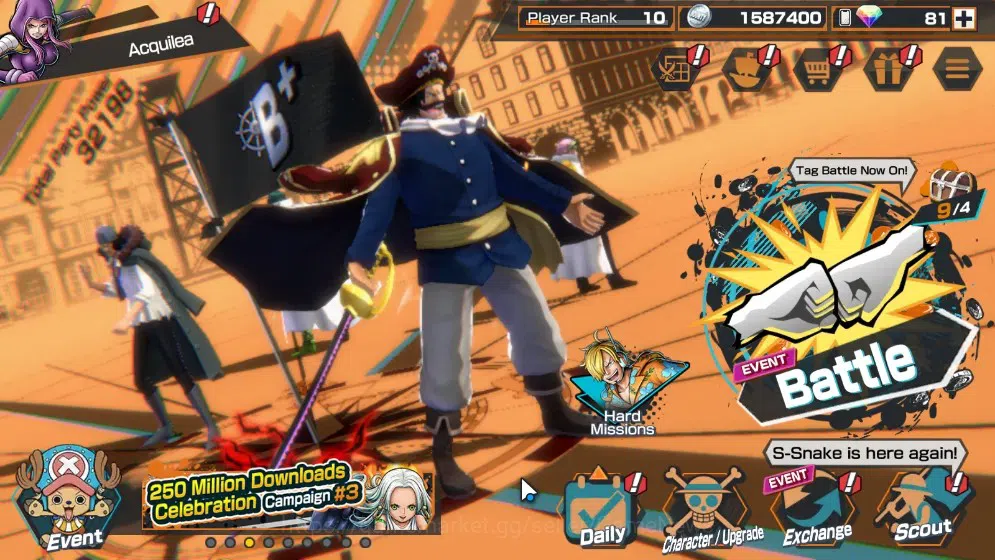 One Piece Bounty Rush Accounts Global|2 EX|Great Pirate Gol D. Roger,Blackbeard P image 1