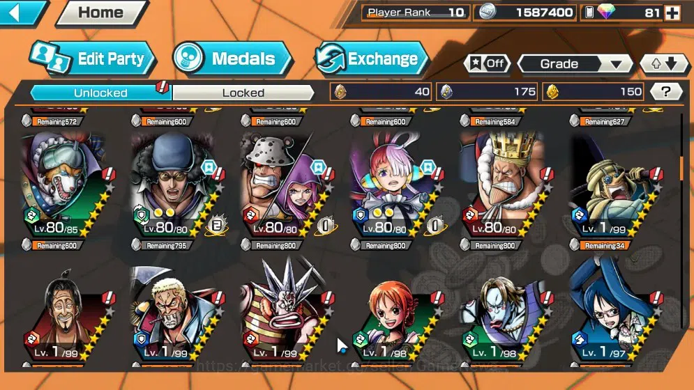 One Piece Bounty Rush Accounts Global|2 EX|Great Pirate Gol D. Roger,Blackbeard P image 10