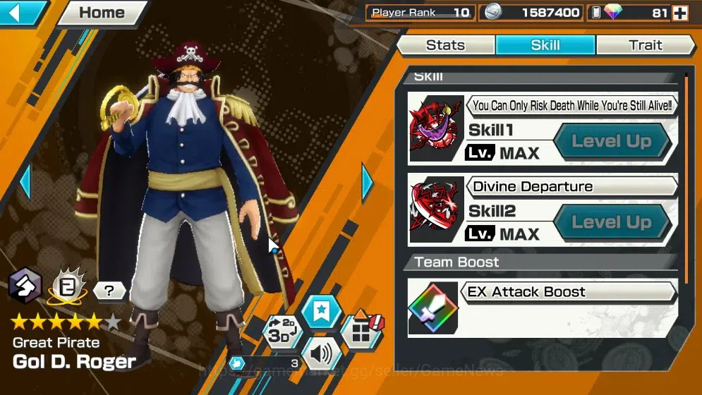One Piece Bounty Rush Accounts Global|2 EX|Great Pirate Gol D. Roger,Blackbeard P image 6
