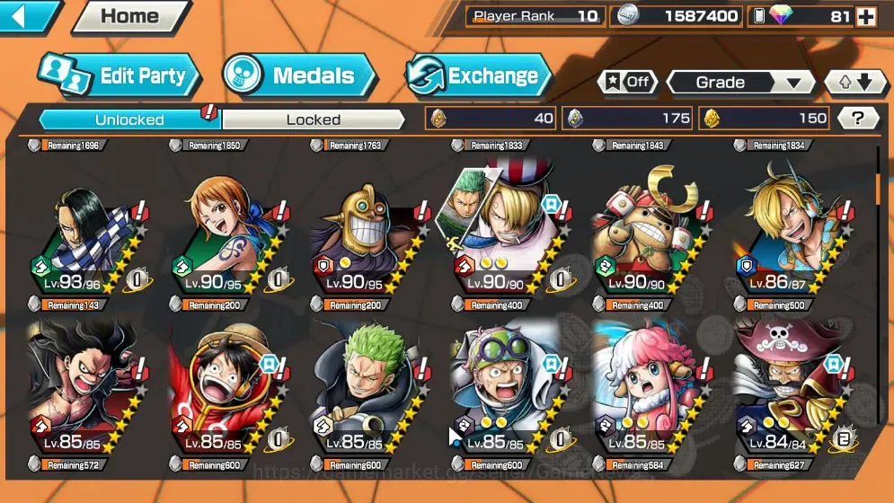 One Piece Bounty Rush Accounts Global|2 EX|Great Pirate Gol D. Roger,Blackbeard P image 9