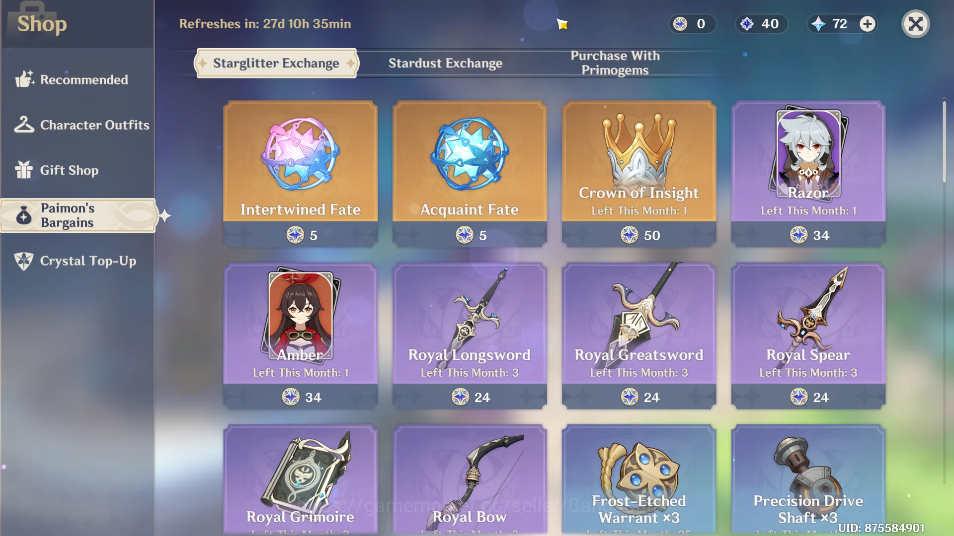Genshin Impact Accounts AR 42 | MC Lumine | Skirk, Raiden, Nahida, Furina  image 16