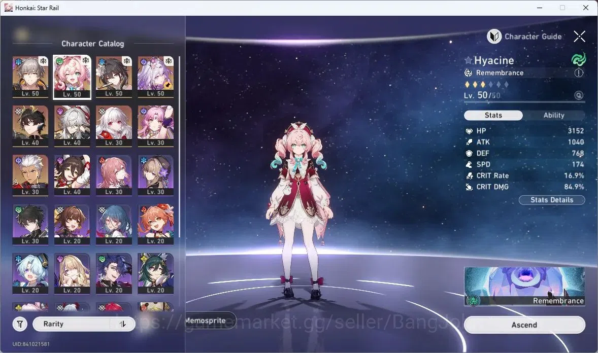 Honkai Star Rail Accounts ASIA | TL38 | Hyacine L50, Ruan Mei L50, Castorice image 2