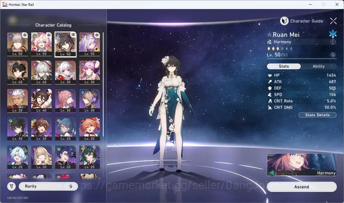 Honkai Star Rail Accounts ASIA | TL38 | Hyacine L50, Ruan Mei L50, Castorice image 3