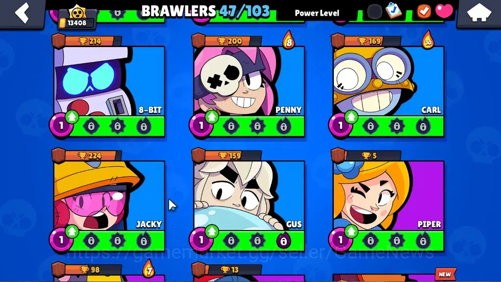 Brawl Stars Accounts 13408 Trophy|47 Brawlers 6 Max Lv|4 Legend (Mecha  image 11