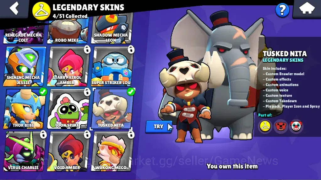 Brawl Stars Accounts 13408 Trophy|47 Brawlers 6 Max Lv|4 Legend (Mecha  image 17