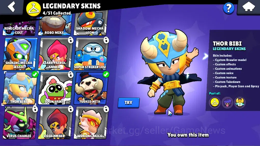 Brawl Stars Accounts 13408 Trophy|47 Brawlers 6 Max Lv|4 Legend (Mecha  image 18