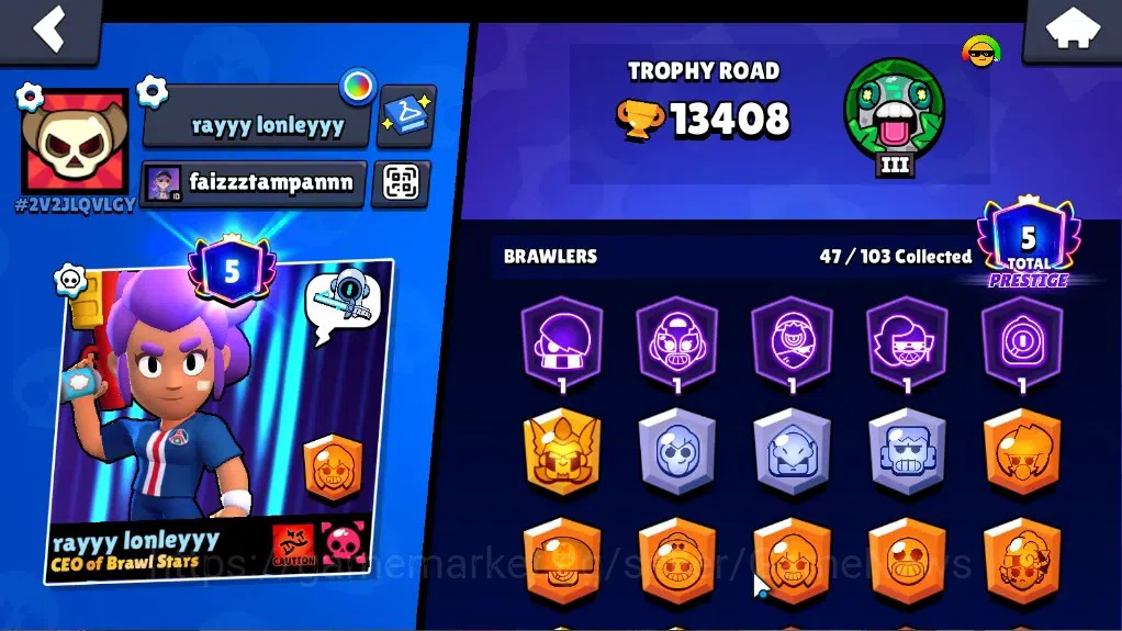 Brawl Stars Accounts 13408 Trophy|47 Brawlers 6 Max Lv|4 Legend (Mecha  image 2