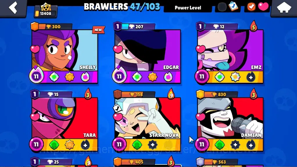 Brawl Stars Accounts 13408 Trophy|47 Brawlers 6 Max Lv|4 Legend (Mecha  image 7