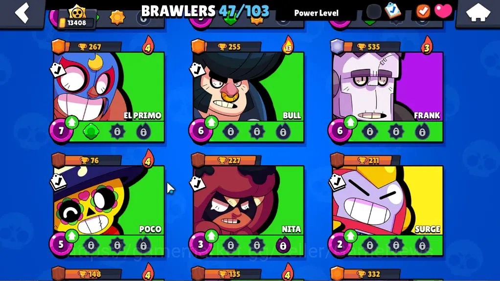Brawl Stars Accounts 13408 Trophy|47 Brawlers 6 Max Lv|4 Legend (Mecha  image 9