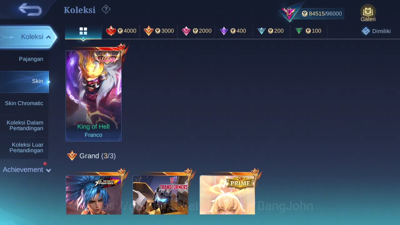 Mobile Legends: Bang Bang Accounts Hero 132 Skin 316 | Legend Franco | Prime Beatrix  image 2