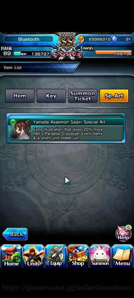 Global|Rank 89|1 Sp.Art|22 Ascend|InumutaTW,Roy,EmiyaTW,Summer (MiyuTW,Luvia&Rin),ChloeTW,AkemiTW,etc|Lpot 214|Check SS(GS2033) Grand Summoners Mid-Game Global|Rank 89|1 Sp.Art|22 Ascend|InumutaTW,Roy,Em image 1