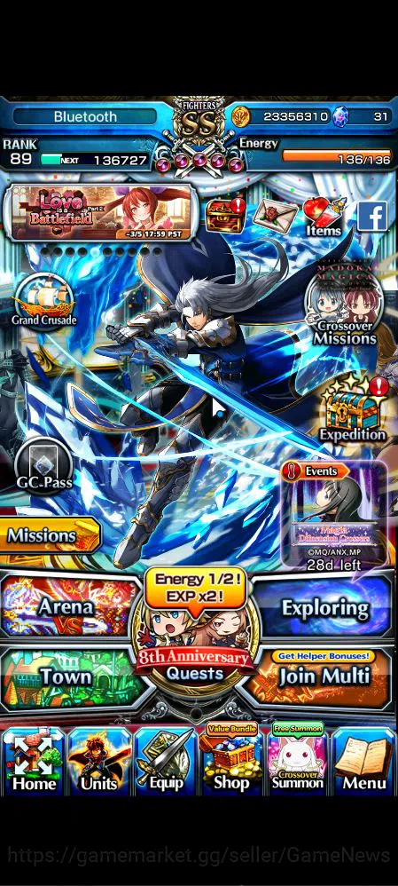 Grand Summoners Accounts Mid-Game Global|Rank 89|1 Sp.Art|22 Ascend|InumutaTW,Roy,EmiyaTW,Summer 6