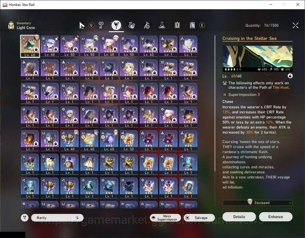 Honkai Star Rail Accounts Others ASIA |TL 47|4 Limited| Mortenax Blade E1, Sparkle, Huohuo, Archer |1 Golden 6