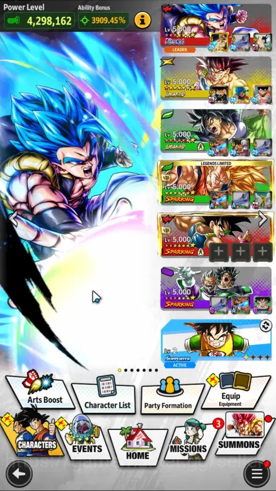 Dragon Ball Legends Accounts 339M TP|LV166|2UL+3LR+25LL|SSG SS Gogeta,SS Goku|B image 2