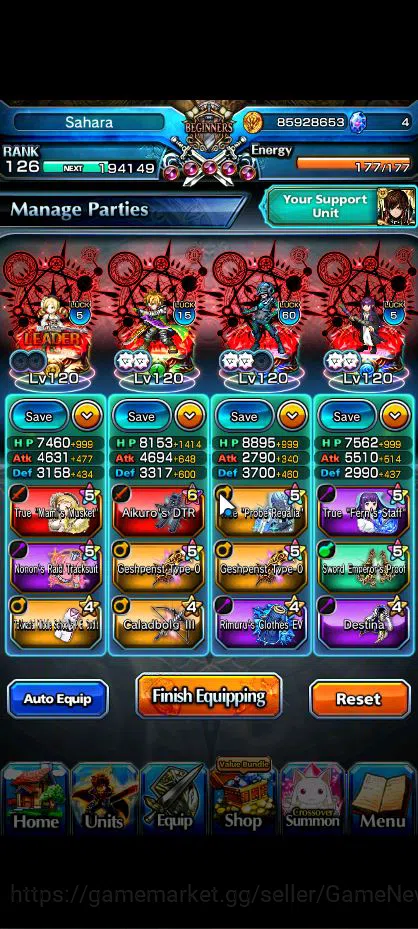 Grand Summoners Accounts Global|Rank 126|1 Sp Art|34 Ascend|RoyTW,EmiyaTW,R image 4