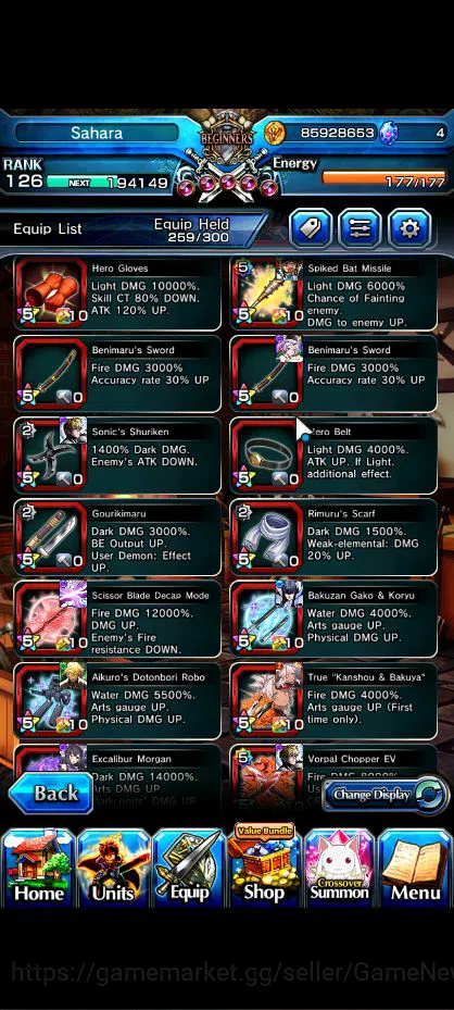 Grand Summoners Accounts Global|Rank 126|1 Sp Art|34 Ascend|RoyTW,EmiyaTW,R image 8