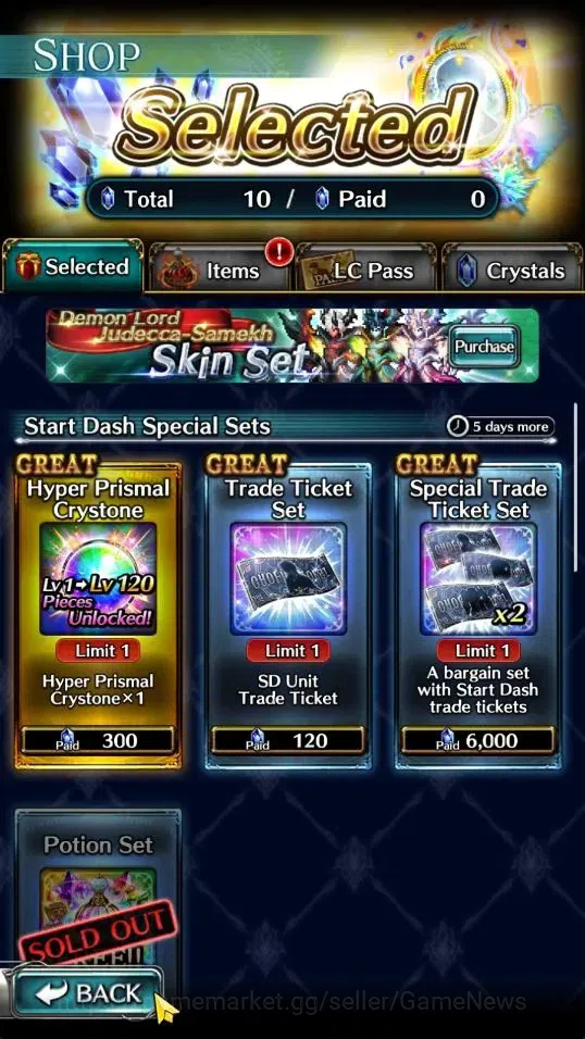 Last Cloudia Accounts Low-End GLOBAL|Rank 9|Starter|Top Tier Unit [Demon Lord Judecca-Samekh,Goddess Lilaha]| 7 SSR Ark|Code 6
