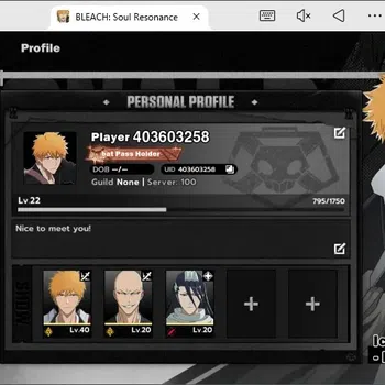 BLEACH: Soul Resonance Accounts Nuverse SEA|Lv.22|3 SSR 2 Sign ((Byakuya,IchigoDZ)+Stign+Stamp,Madarame)|Log