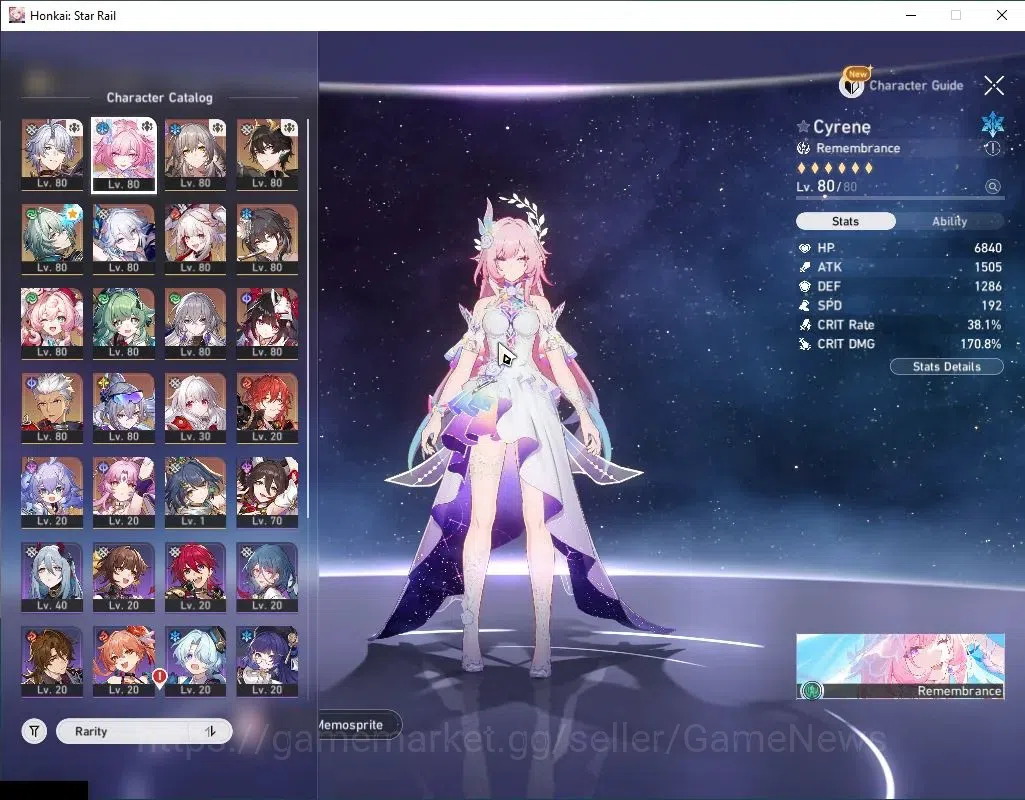 Honkai Star Rail Accounts Asia|TL 70|Elation Prem Team|14 Limited|[Cyrene E3 image 4
